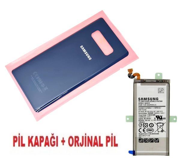 Tkgz Samsung Galaxy NOTE 8 Arka Pil Batarya Kapağı + PİL (CAM) LACİVERT - Image 1