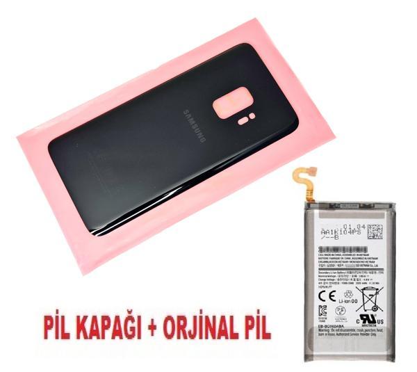 Tkgz Samsung Galaxy S9 Arka Pil Batarya Kapağı + PİL (CAM) SİYAH - Image 1