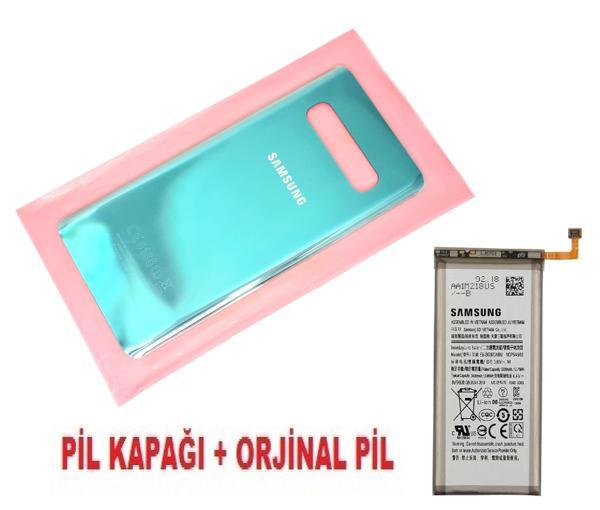 Tkgz Samsung Galaxy S10 Arka Pil Batarya Kapağı + PİL (CAM) YEŞİL - Image 1