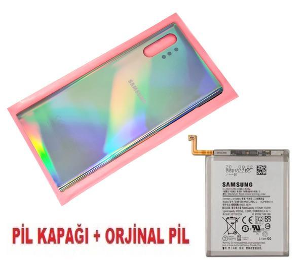 Samsung Galaxy NOTE 10 PLUS Arka Pil Batarya Kapağı + PİL (CAM) GRİ - Image 1