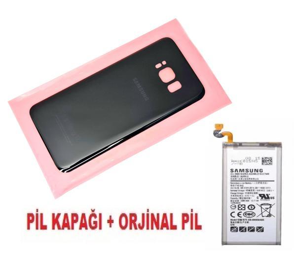 Samsung Galaxy S8 Arka Pil Batarya Kapağı + PİL (CAM) SİYAH - Image 1