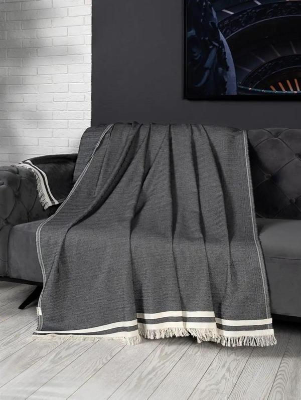 Alinda Pamuklu Maxi Boy Kolları Kapatan Kaymaz Terletmez Koltuk Örtüsü (170x300) - Antrasit - Image 1