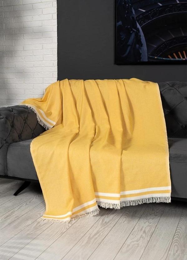 Alinda Pamuklu Maxi Boy Kolları Kapatan Kaymaz Terletmez Koltuk Örtüsü (170x300) - Hardal - Image 1