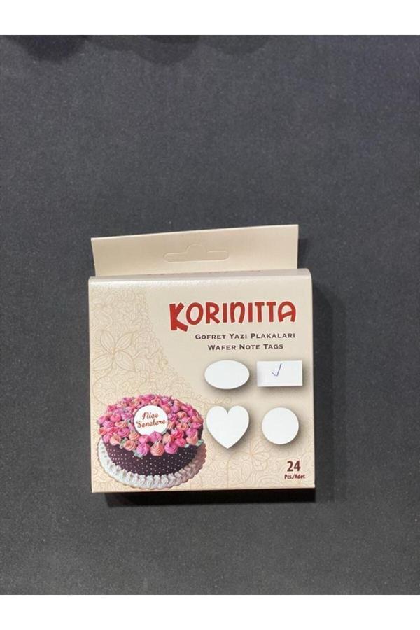 Korinitta Gofret Yazı Pası 24 Adet Dikdörtgen - Image 1