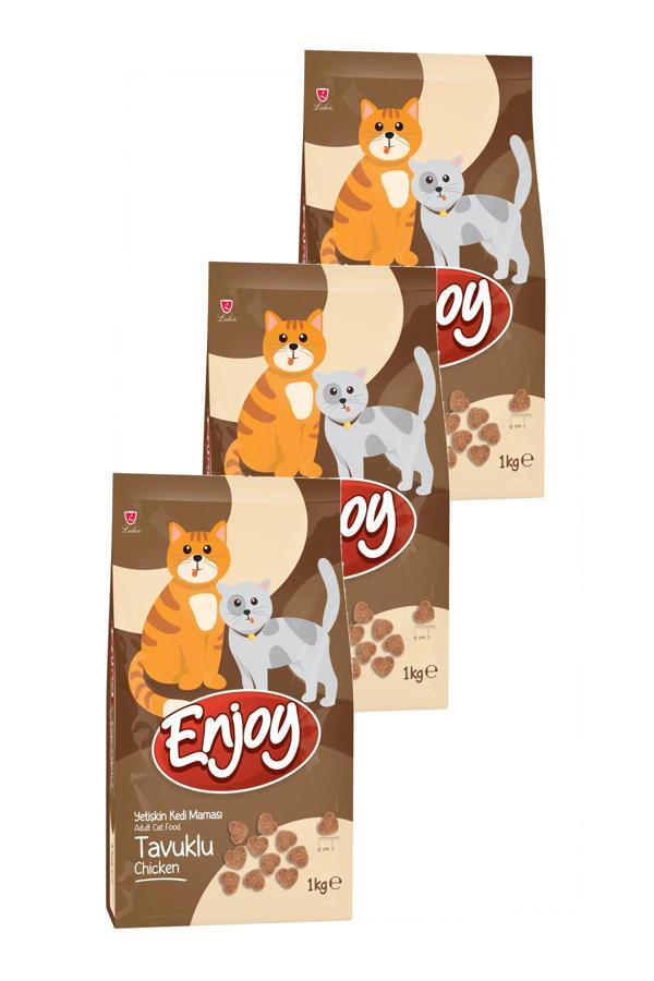 Tavuklu Yetişkin Kedi Maması 1 Kg Üçlü Paket - Image 1