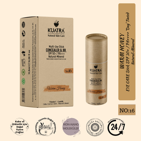 Kuatra Warm Honey Natural-Mineral Stick Concealer & BB | SPF 50+ PA++++ | Çok Amaçlı Nemlendirici, Leke Karşıtı, Vitamin C, Renkli Bakım - Image 1