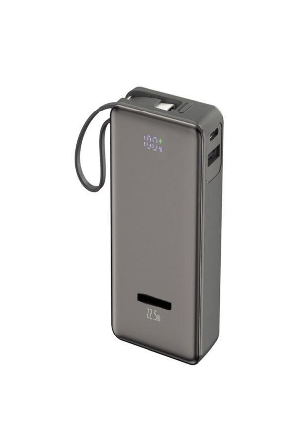 Çelikwork Pw109 10000Mah 22.5W Hızlı Şarj Dahili Type-C Kablo Usb-Type-C Giriş Powerbank Digital Display - Image 1