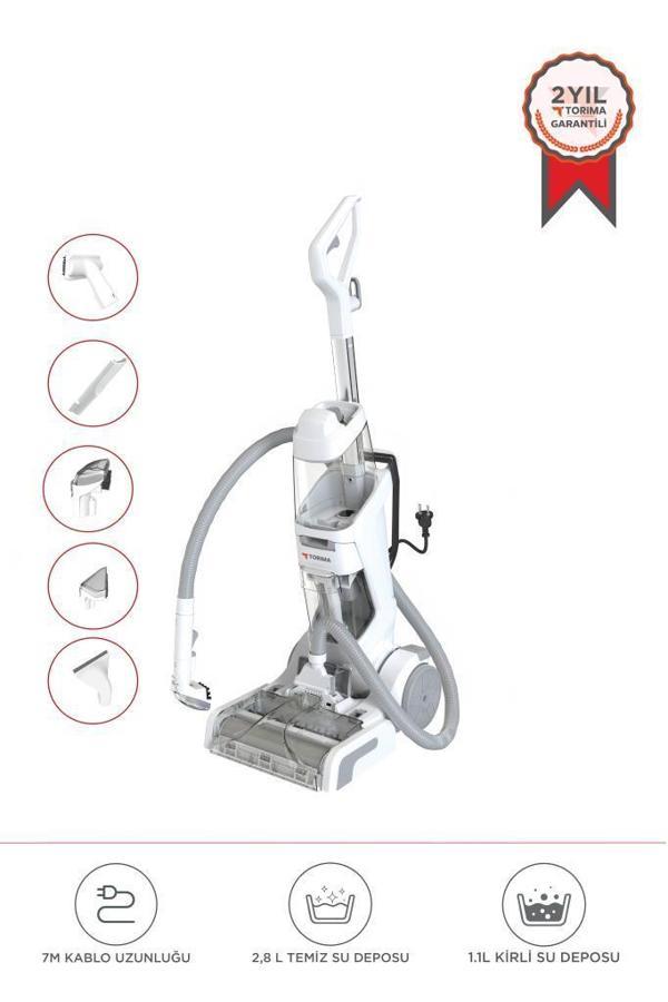 Torima DHY-1000 Beyaz 800W Halı Ve Koltuk Yıkama Temizleme Leke Çıkartma Makinesi - Image 1