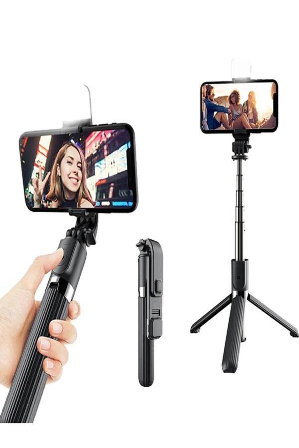 Deanb Bluetooth Kumandalı Tripod Telefon Tutuculu Selfie Çubuğu Telefon, Kamera, Lamba, Yayın Standı - Image 1