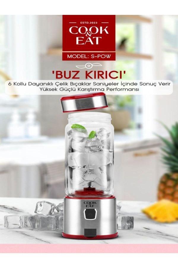 Deanb Bpa İçermez Turbo Buz Kırıcı Paslanmaz 6 Çelik Bıçaklı Şarjlı 450 Ml Taşınabilir Kişisel Blender - Image 1