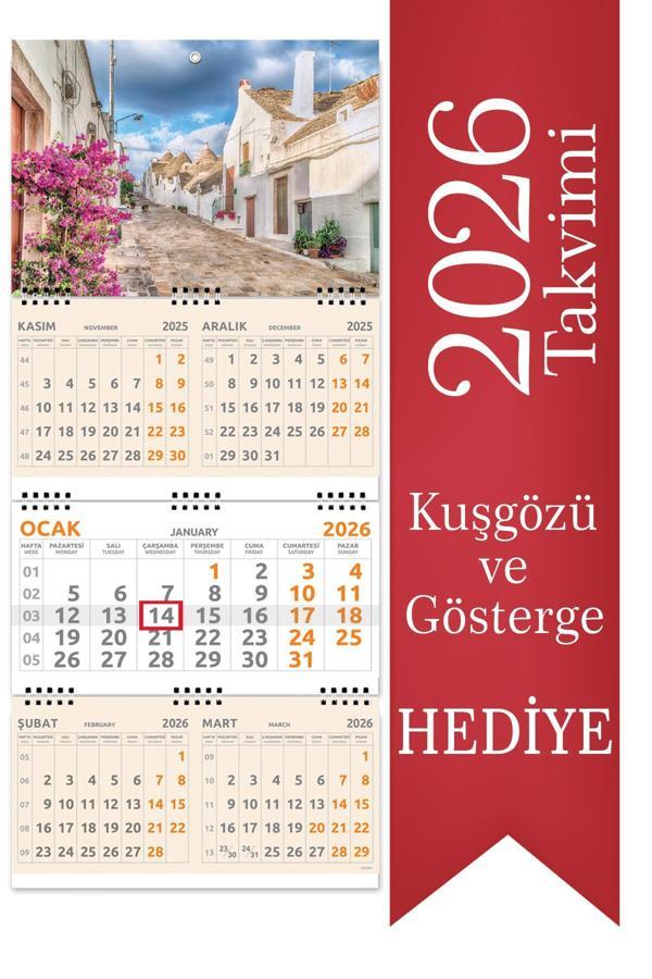 2026 5 Aylık Gemici Takvimi Denizci Duvar Takvimi 33x77,5 cm  - Image 1