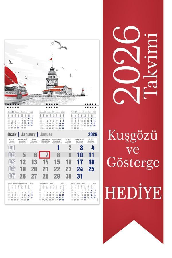 2026 7 Aylık Gemici Takvimi Denizci Duvar Takvimi 33x57 cm - Image 1