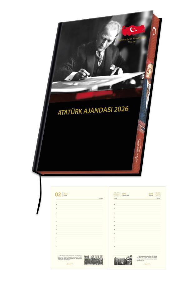 2026 Atatürk Ajanda Yıllık Atatürk Ajandası Kenar Boyalı 17x24 cm - Image 1