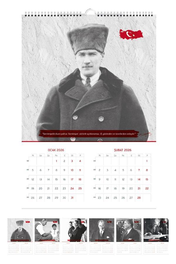 2026 Atatürk Duvar Takvimi Denizci Gemici Takvimi 33x48 cm - Image 1