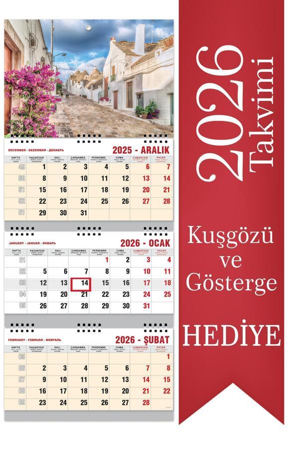 2026 Büyük Boy Extra Gemici Takvimi Denizci Duvar Takvimi 33x77,5 cm  - Image 1