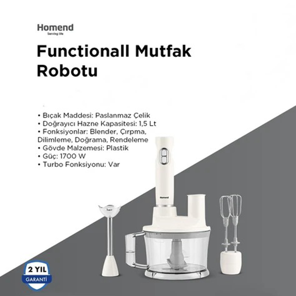 Functionall 2850h Mutfak Robotu Beyaz - Image 1