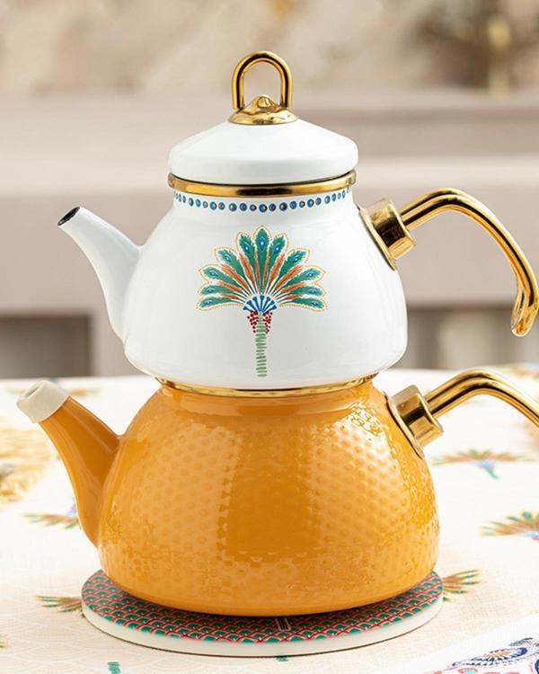 Exotic Palm Emaye Çaydanlık Sarı - Image 1