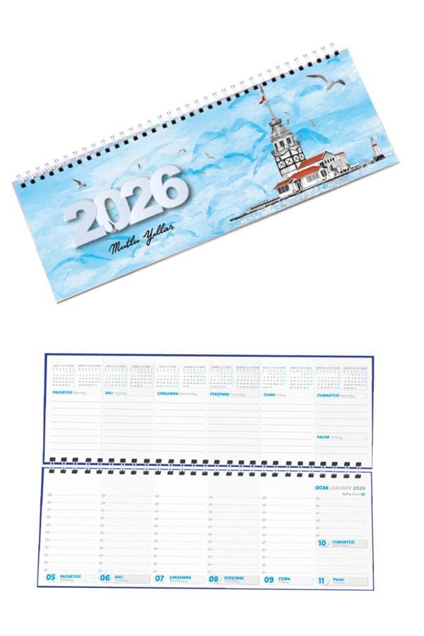 2026 Haftalık Masa Takvimi Masa Sümeni Küçük Boy 31x11 cm  - Image 1