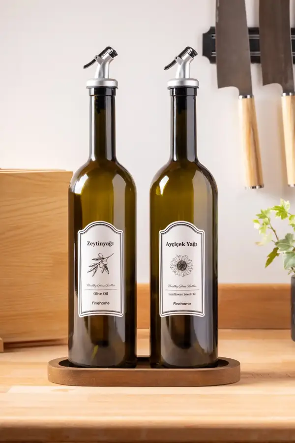 Baena 2'li Standlı Yağlık 750ml Ceviz - Image 1