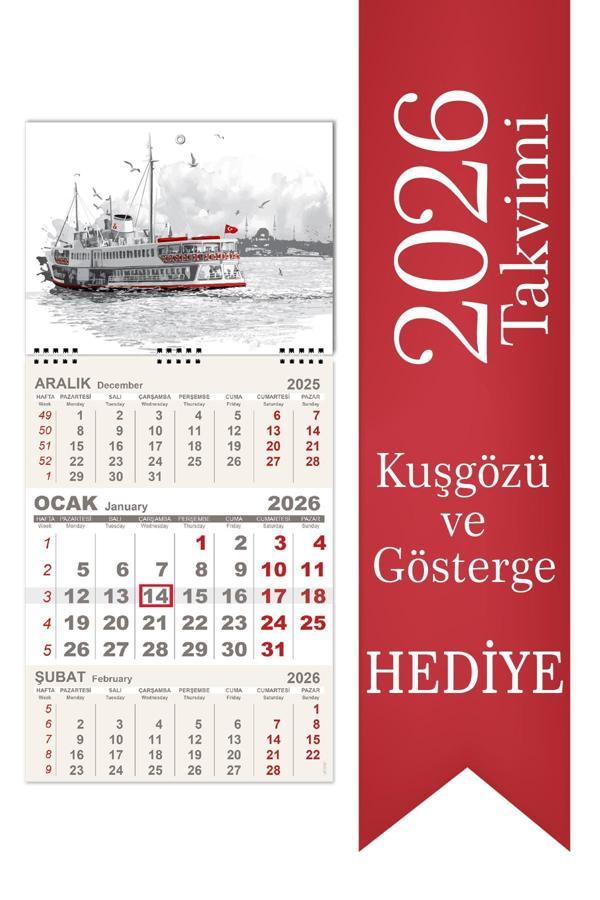 2026 Minik Boy Gemici Takvimi Denizci Duvar Takvimi 24x52 cm  - Image 1