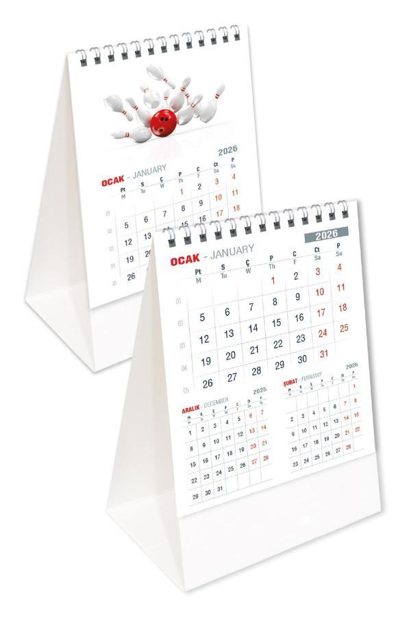 2026 Ofis Piramit Masa Takvimi Dikey Masaüstü Takvim 21x17 cm - Image 1