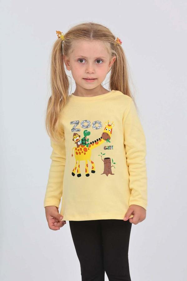Toontoy Kız Çocuk Zürafa Baskılı Sweatshirt - Image 1