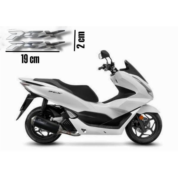 Pcx Amblem Logo 3D Sticker Yazı 2 Adet Set Gümüş Gri Renk - Image 1