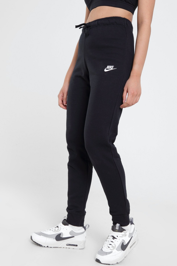 Nike Sportswear Essential Fleece Slim Fit Mid Rise Kadın Eşofman Altı Siyah - Image 1