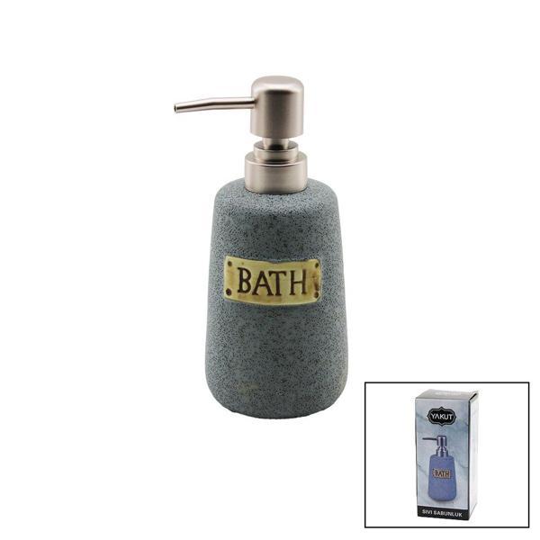 YUVARLAK GRİ - MAT DESEN SERAMİK SIVI SABUNLUK  - Image 1