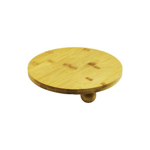 YUVARLAK 24.5CM 3 MİNİ TOP AYAKLI AHŞAP BAMBU SUNUM TEPSİSİ - MİNİ SOFRA  - Image 1