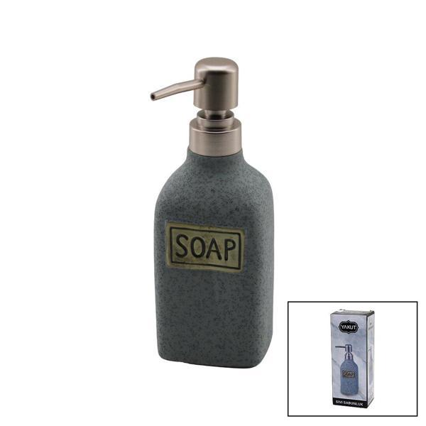 DİKDÖRTGEN GRİ - MAT DESEN SERAMİK SIVI SABUNLUK  - Image 1