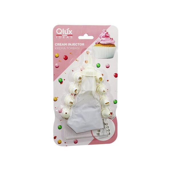 QLUX L-00172 AVANTAGE  10PCS   KREMA TORBASI - SÜSLEME BAŞLIK  SETİ   1-BEYAZ TORBA - 9-KREM BEYAZI PLASTİK BAŞLIK  - Image 1