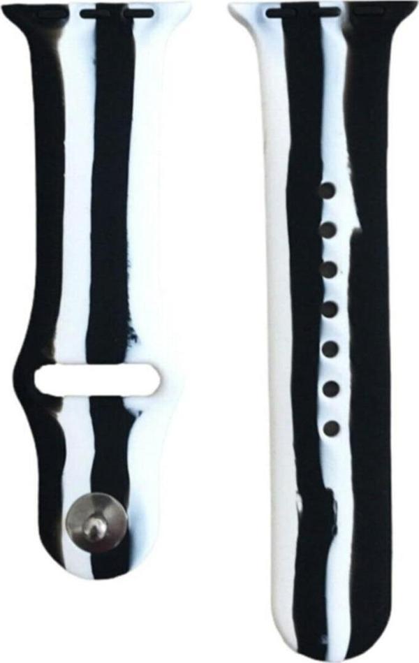 Coverzone Apple Watch 44mm Uyumlu Kayış Sport Silikon Şeritli Kordon No-8 - Image 1