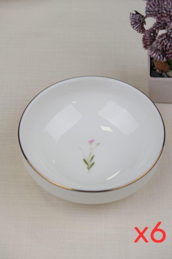 Tabak Evi Porselen Natura Çuha Altın Yaldız Kase 13,50cm 6 lı - Image 1