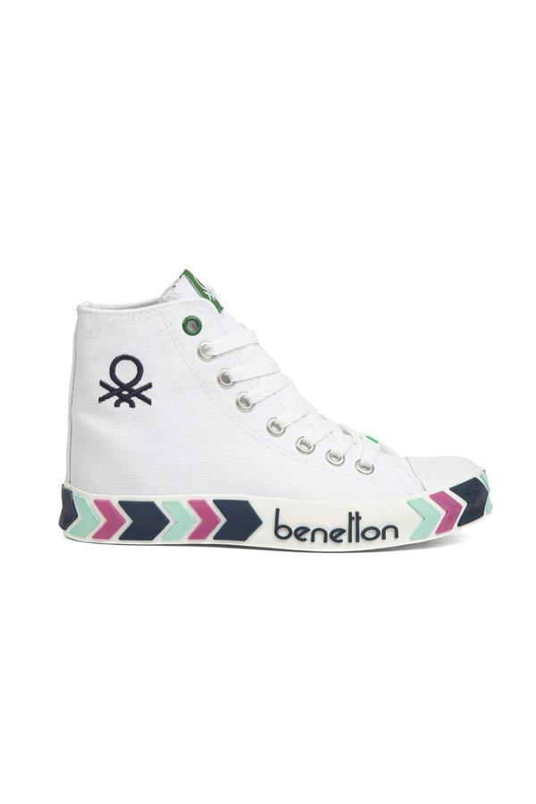 Benetton® | BN-30621-3374 Beyaz Lacivert - Kadın Spor Ayakkabı - Image 1