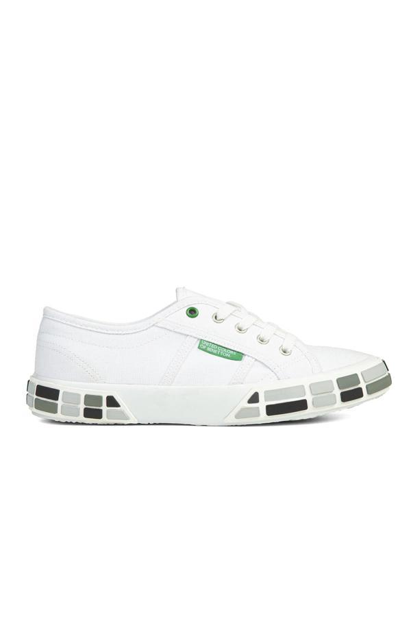 Benetton® | BN-30691-3114 Beyaz Siyah - Kadın Spor Ayakkabı - Image 1