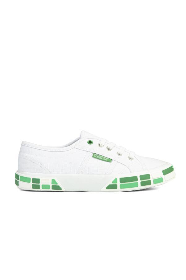 Benetton® | BN-30691-3114 Beyaz Yeşil - Kadın Spor Ayakkabı - Image 1