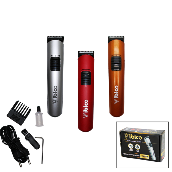 SAÇ SAKAL KESME TRAŞ MAKİNESİ AYARALI TARAK - KIRMIZI-TURUNCU-GRİ GÖVDE  - Image 1