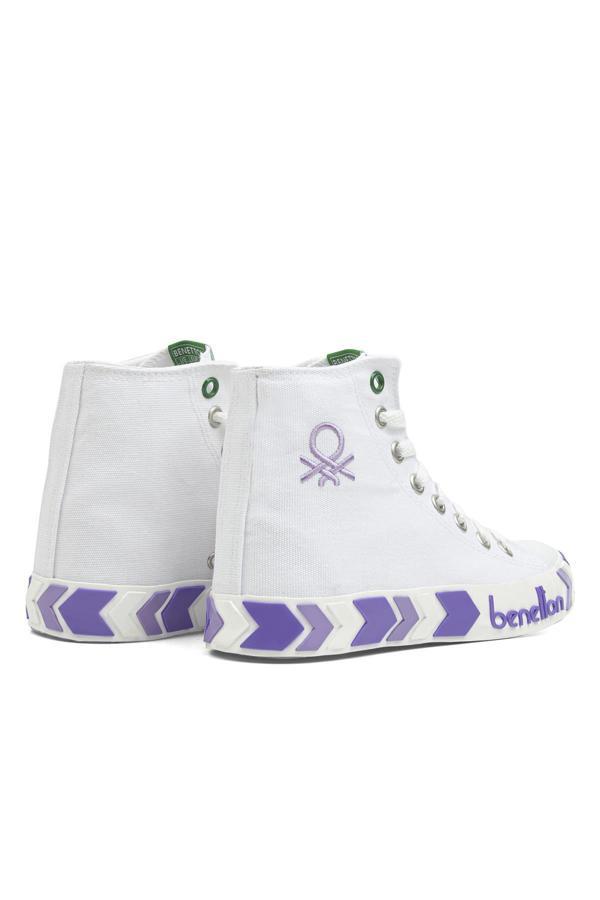 Benetton® | BN-30634-3374 Beyaz Lila - Çocuk Spor Ayakkabı - Image 1