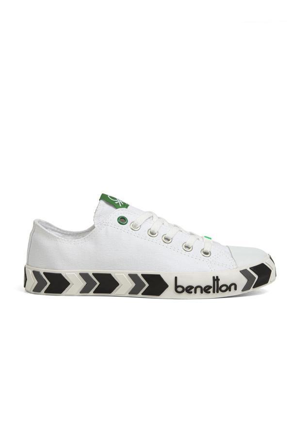 Benetton® | BN-30622-3374 Beyaz Siyah - Erkek Spor Ayakkabı - Image 1