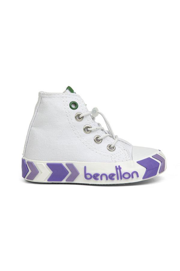 Benetton® | BN-30646 - 3394 Beyaz Lila - Çocuk Spor Ayakkabı - Image 1