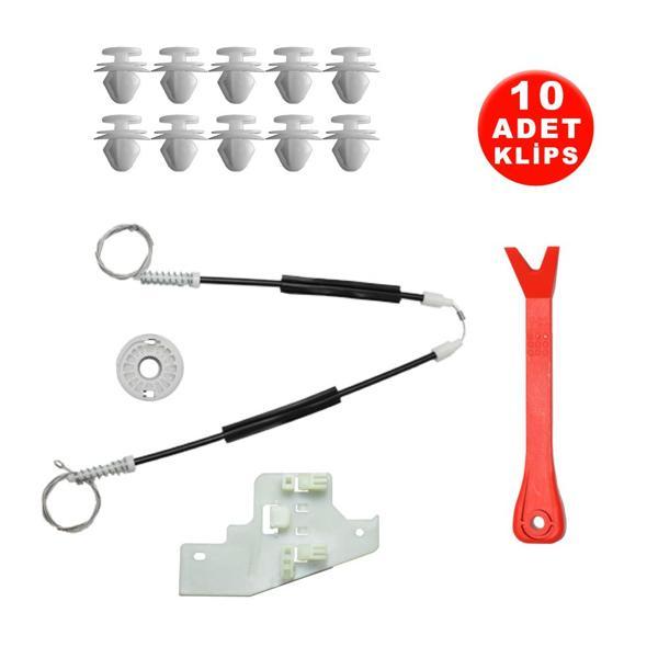 Cam Kriko Tamir Seti Sağ Arka Peugeot 407 2004-2010 9644893680 +10 Klips + Klips Sökme - Image 1
