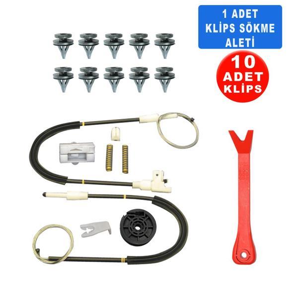 Renault Megane 1 1996-2003 7700834347 Sol Ön Cam Kriko Tamir Seti - Image 1