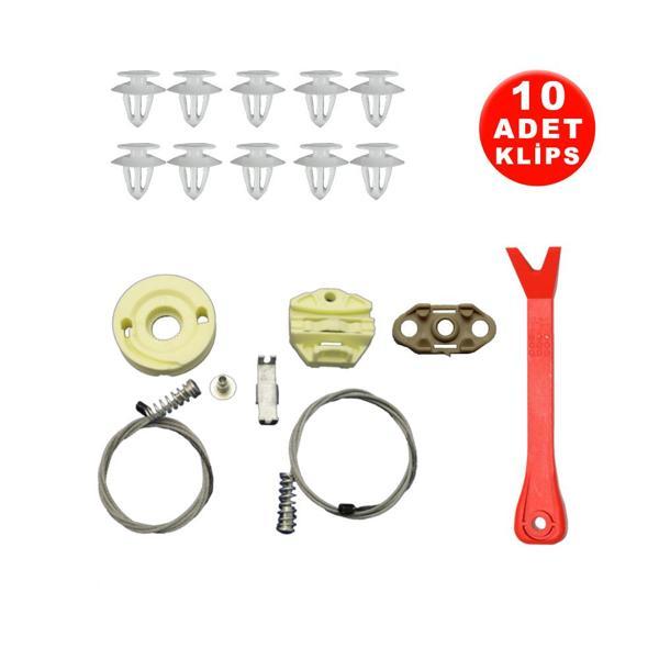 Opel Astra G 1998-2003 90521878-90521877 Sol ve Sağ Arka Cam Kriko Tamir Seti (10 Klips + Klips Sökme) - Image 1