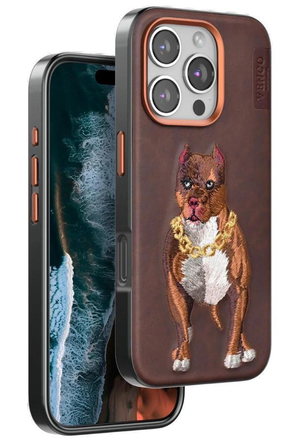 iPhone 16 Pro Perma Desenli Kapak - Kahverengi-(5796) - Image 1