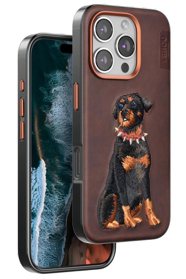 iPhone 16 Pro Perma Desenli Kapak - Koyu Kahve-(5796) - Image 1
