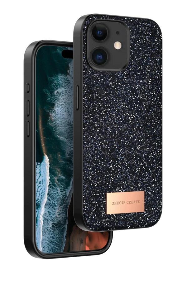 iPhone 11 Bright Simli Kapak - Siyah-(5796) - Image 1