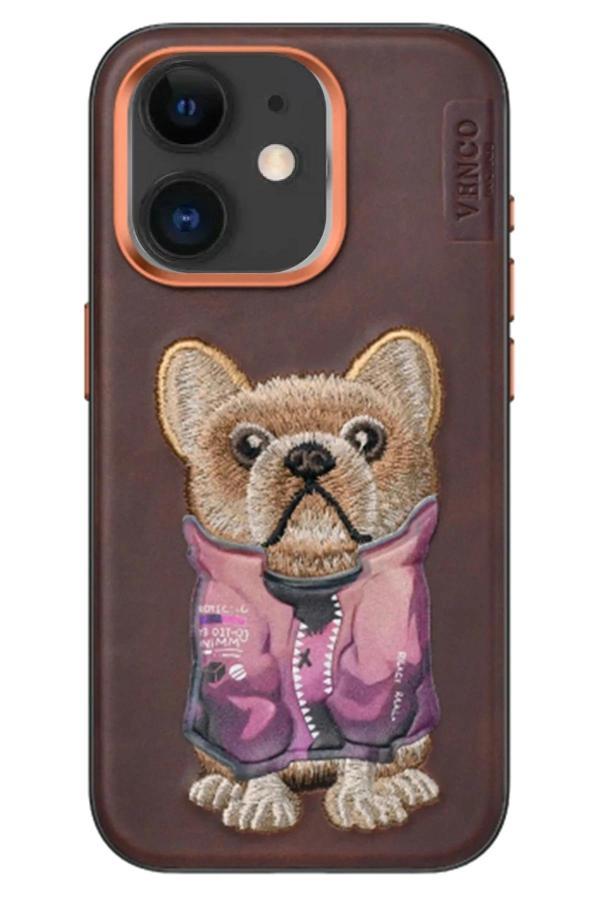 iPhone 11 Cute Desenli Kapak - Koyu Kahve-(5796) - Image 1