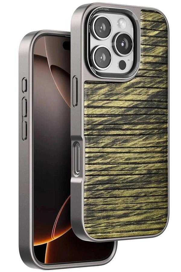 iPhone 16 Pro Wave Kapak - Koyu Kahve-(5796) - Image 1