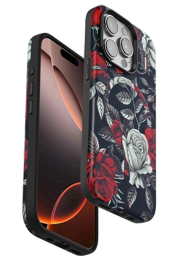 iPhone 14 Pro Flower Series Magsafe Kapak - Siyah-(5796) - Image 1